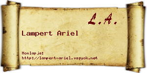 Lampert Ariel névjegykártya